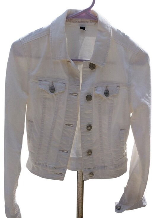 Jackets & Blazers - 81326F.. American Eagle White Women's Denim Jacket Size XS
